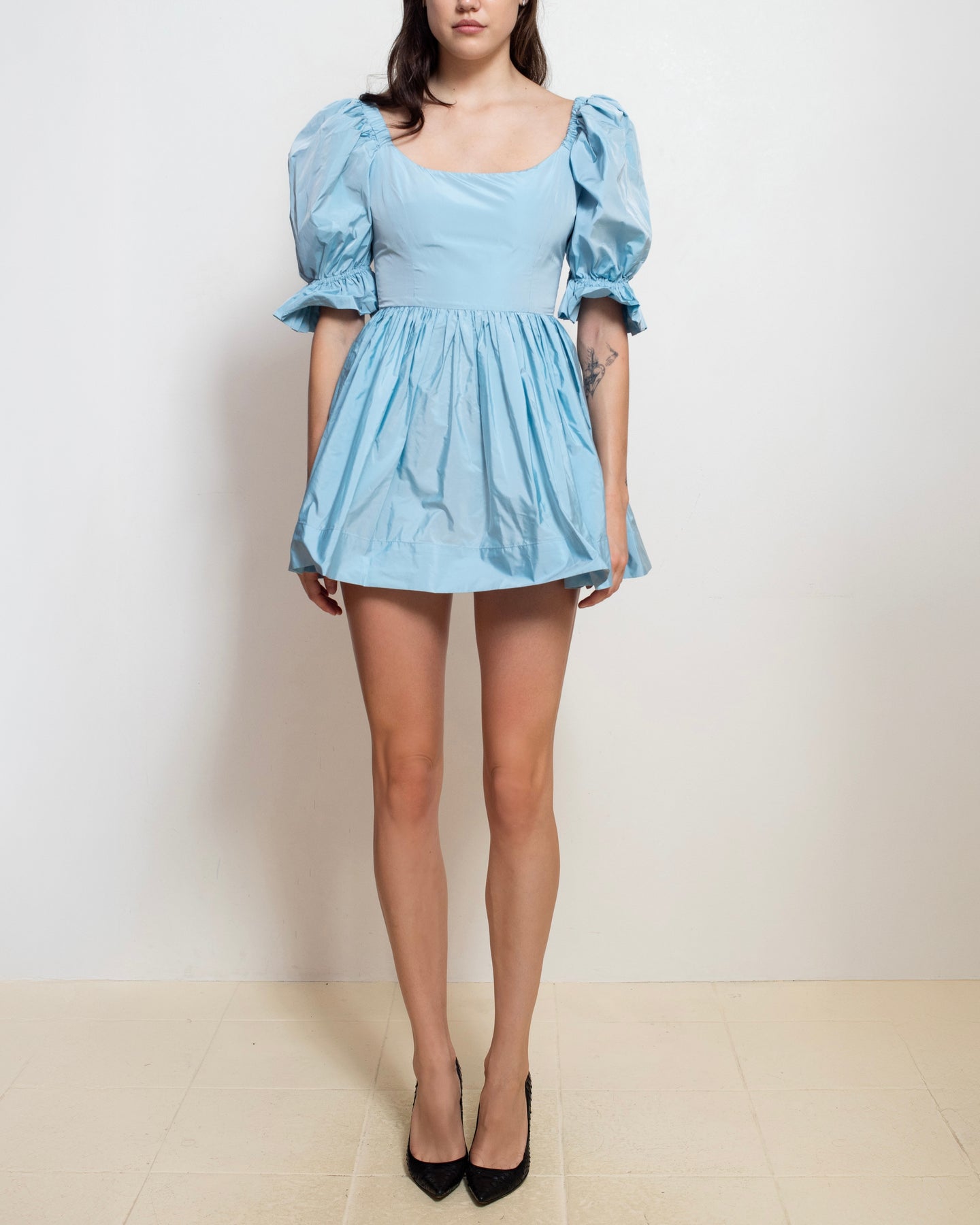 Zepherina Party Dress in Blue Silk